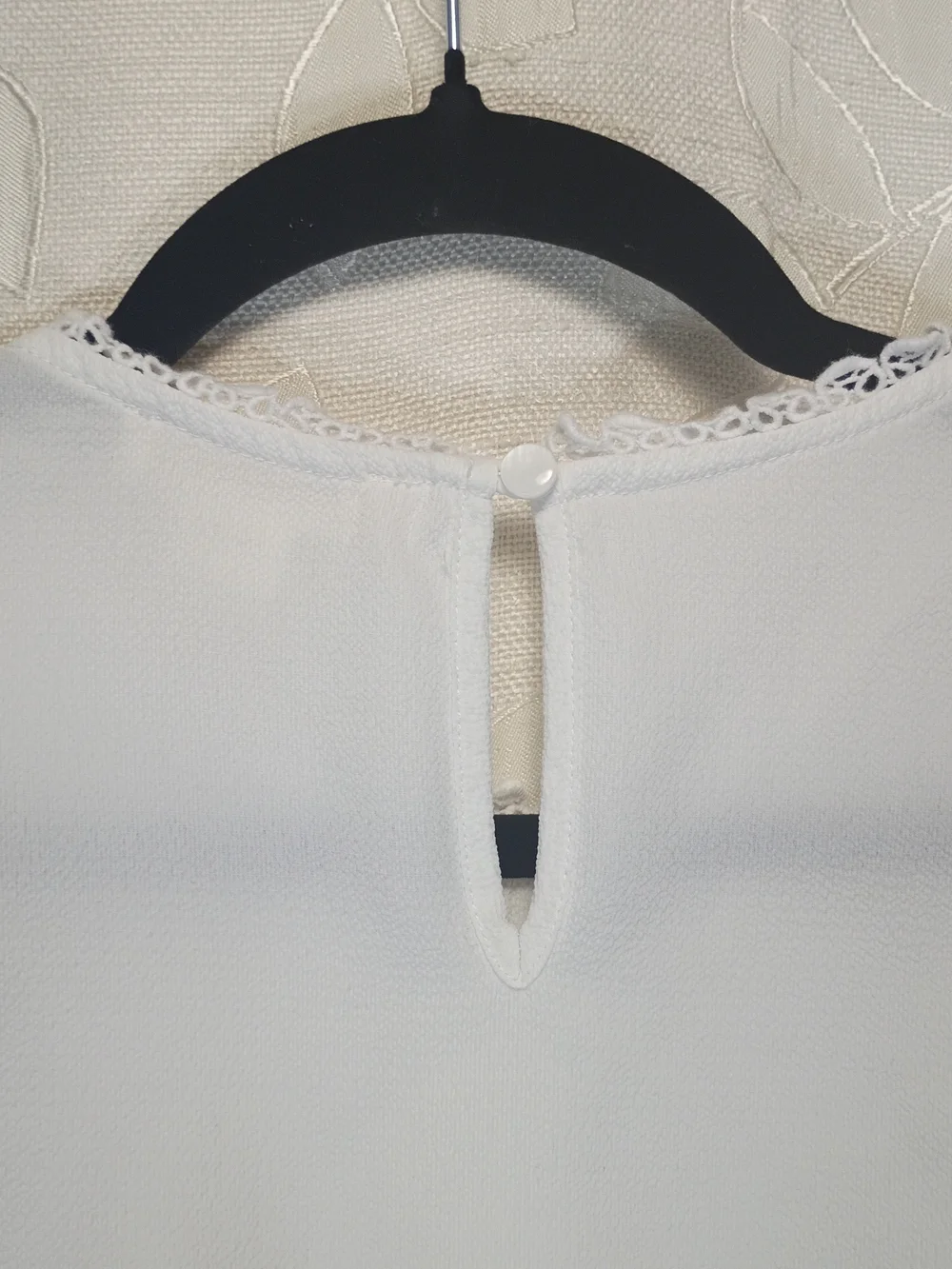 Monteau Los Angeles White Lace Peplum Blouse Size L
